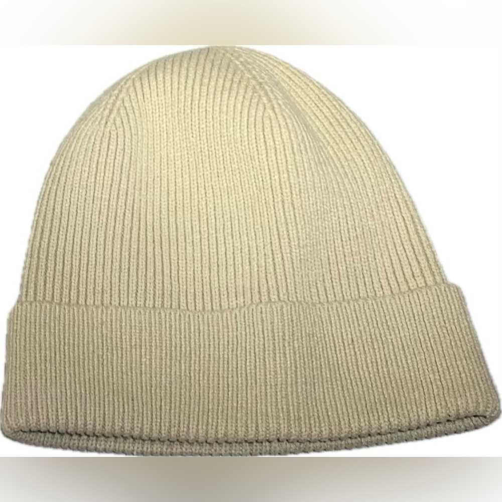 Gap Organic Cotton Cream Ribbed Knit Beanie